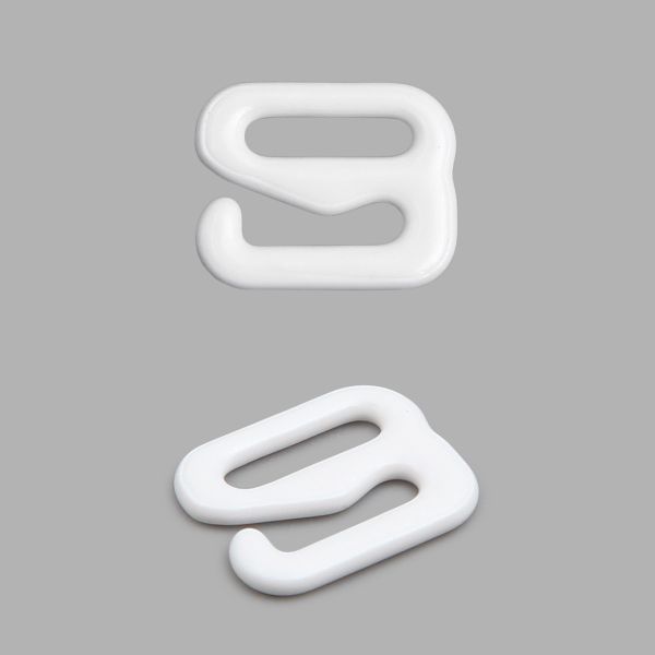 Крючки для бюстгальтера металл 8.0 мм, 20 шт, белый, ГВ1009