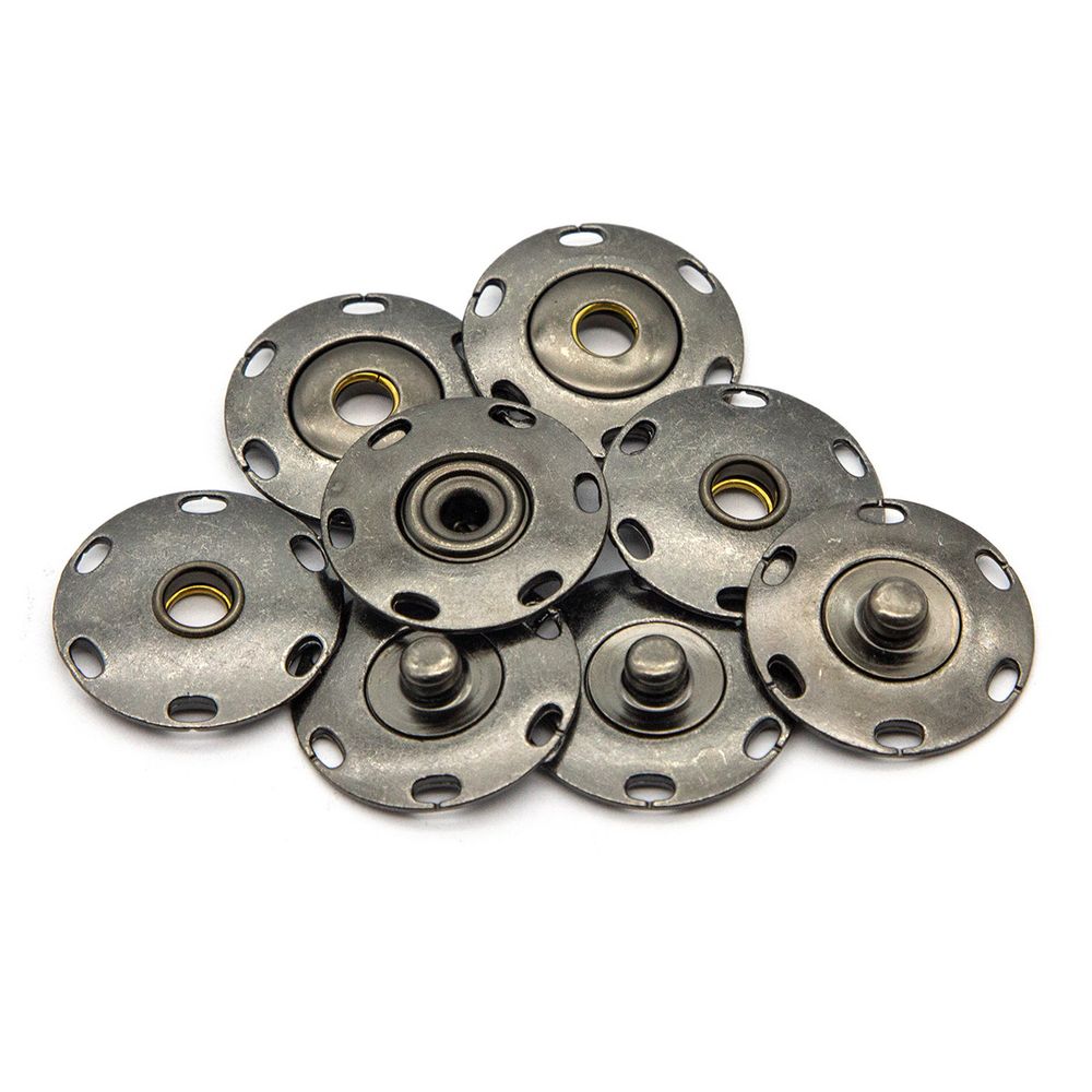 Кнопка пришивная металл ⌀25.0 мм, (т.никель), 4 шт, КПР2