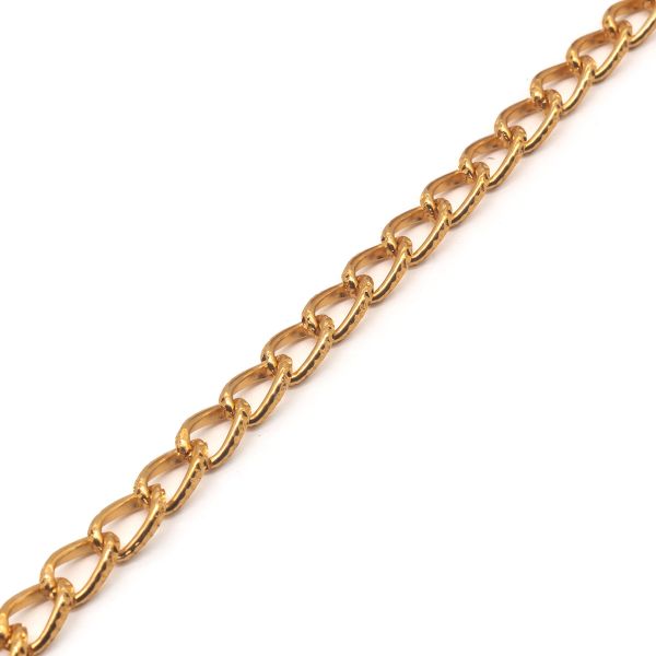 Цепь алюминиевая 7,7 мм, 5,1 мм, боб(10 м) (золото) K18310