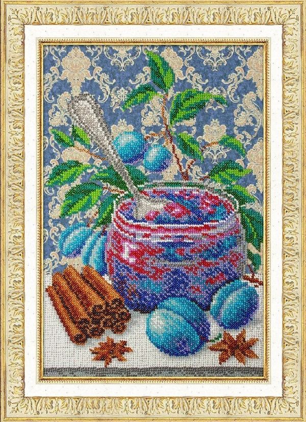 Набор для вышивания бисером Паутинка, Сливовое варенье 20х30 см