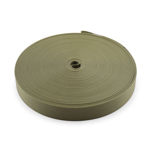 Стропа (ременная лента) 25 мм / 25 метров, толщ. 1.0 мм, [21 г/пог.м], 100% нейлон, хаки