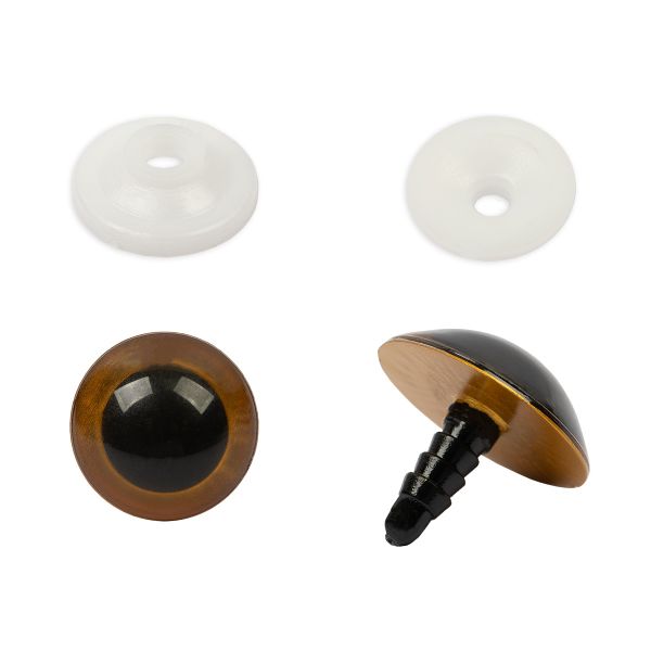 Глазки кукольные кристальные с фиксатором ⌀22 мм, 10 шт (5х2 шт), золотой, HobbyBe PGKS-22