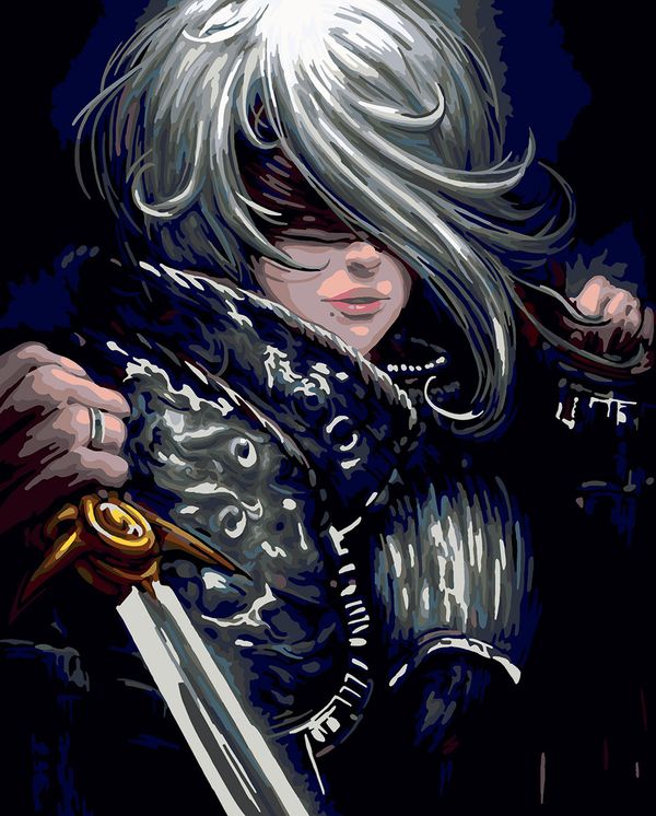 Картина по номерам Фрея, с поталью Серебряный рыцарь, 50х40 см