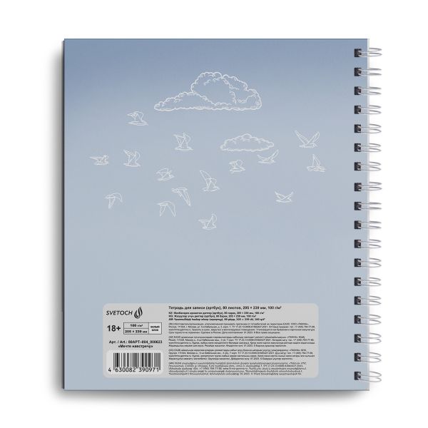 Артбук (скетчбук), выборочный лак, блок белый, 100 г/м², 23.9х20.5 см, на гребне 80 л., 2 шт, Мечте навстречу 000623, Светоч 80АРТ-004