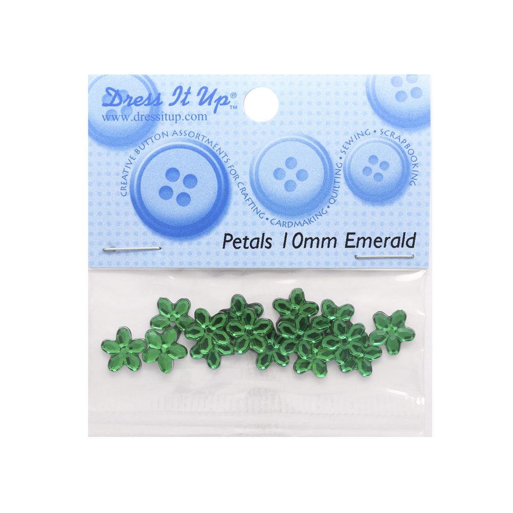 Кабошон декор подарков Цветы 10 мм, 15 шт, темно-зеленый, Dress it up