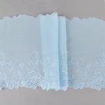 Кружево на сетке (шифон) 190 мм / 10 м, Турция, SF006BLU (042) голубой, Gamma SHKM-19002