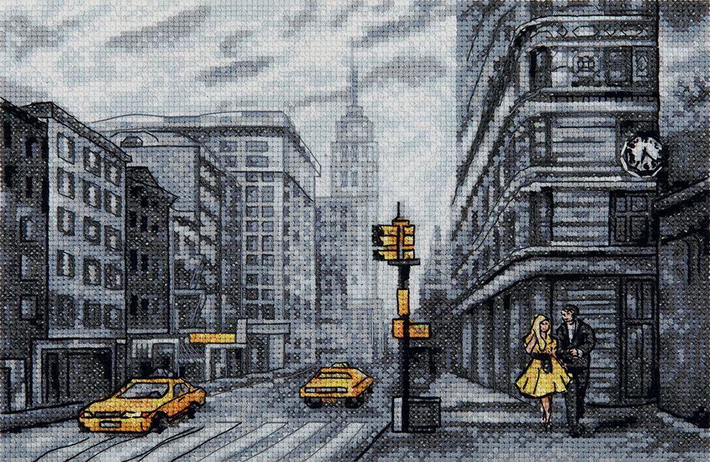 Набор для вышивания нитками Panna GM-7399, Нью-Йорк, 24.5х17 см