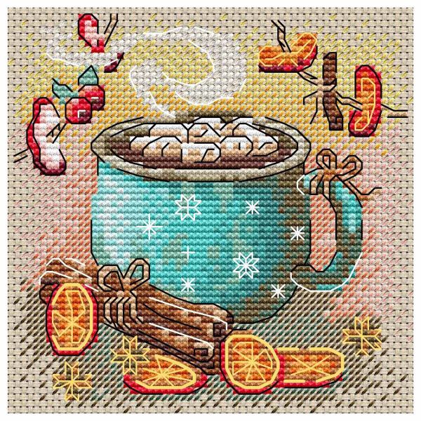 Набор для вышивания нитками МП Студия, Уютные посиделки 12х12 см