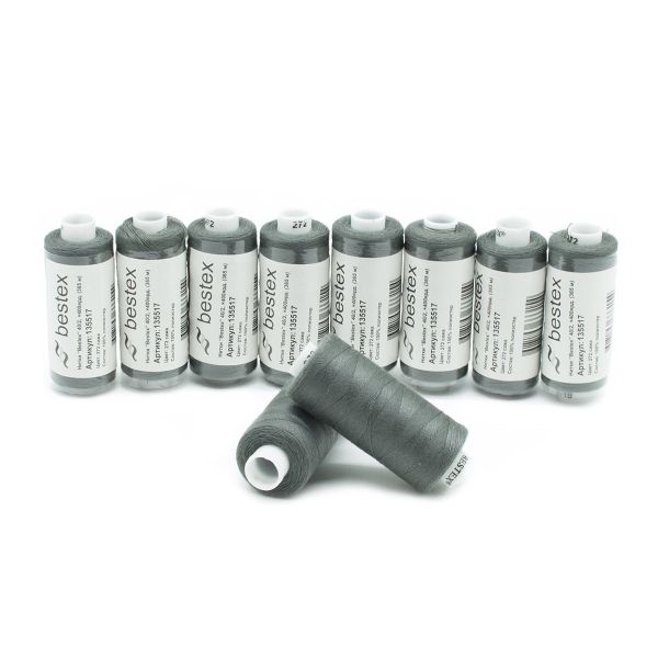 Нитки швейные бытовые Bestex 40/2, 365 м (400 ярд) / 10 кат., 272 сажа