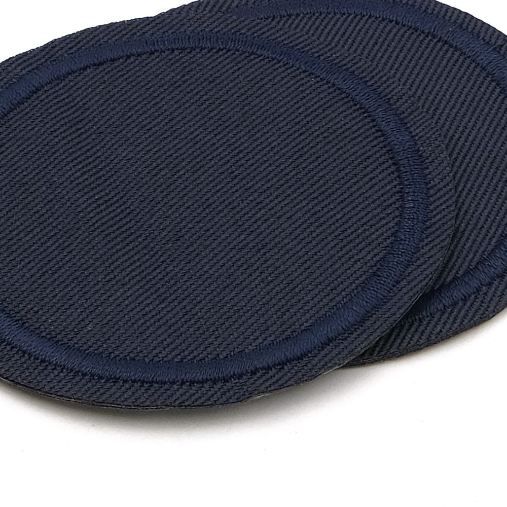 Термоаппликация круглая, джинс, d60 мм (синий (blue)), LA431, 4 шт