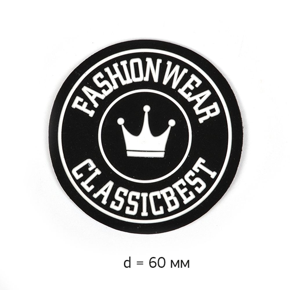 Аппликация пришивная FASHION WEAR SHEV.09 6х6см цв.черн/бел, 20 шт