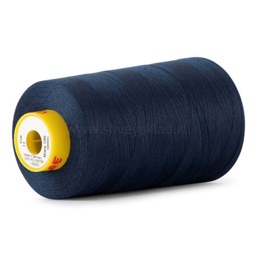 Нитка особо тонкая Gutermann Mara №150 (150/2), 5000 м, 713961, цв. 011 грозовой синий, 1 катушка