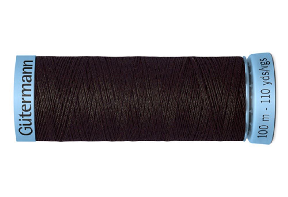 Нитки шелковые Gutermann Silk S303, 100м, 697 венге, 5 катушек /TOS/
