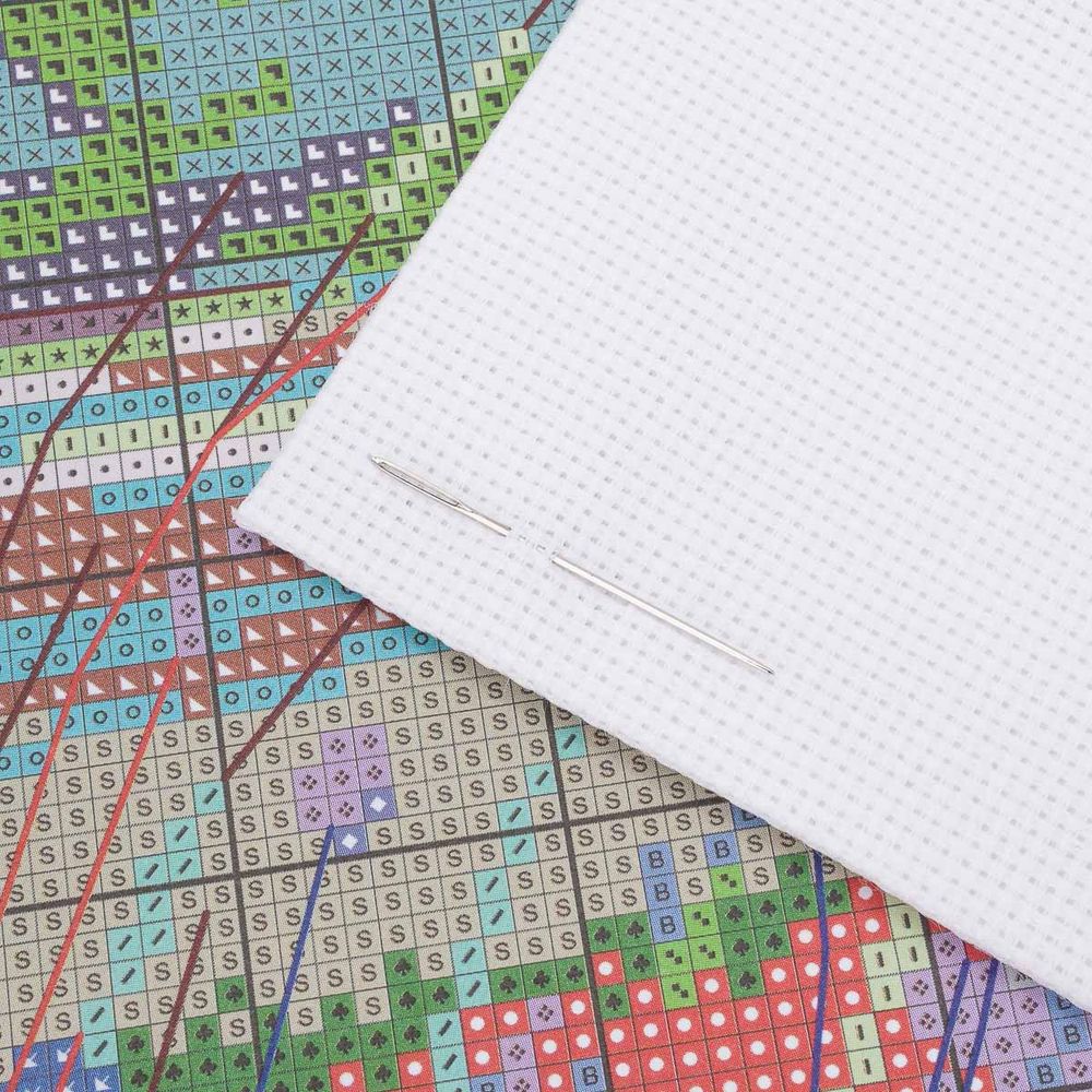 Набор для вышивания нитками Овен, Утёс с цветами 20х28см