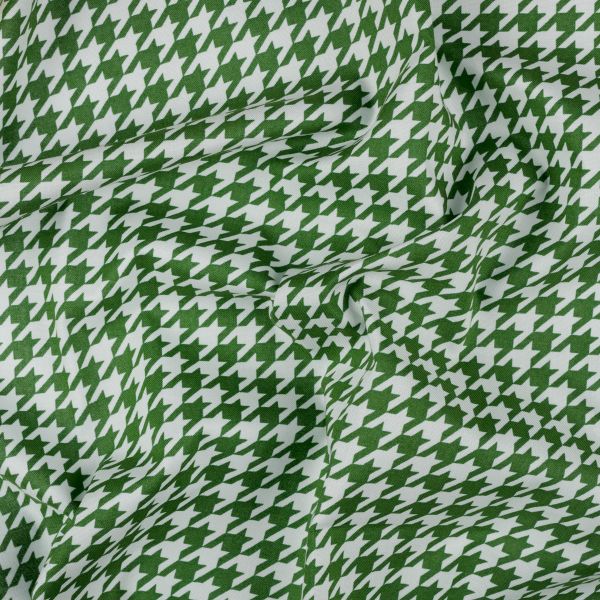 Ткань для пэчворка Peppy Бабушкин сундучок, рулон 112 см / 5 метров, БС-19 гусиная лапка я.зеленый, Peppy