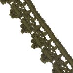 Тесьма отделочная вязаная 32 мм, 10 м, олива