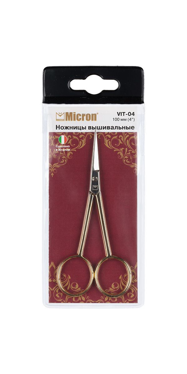 Ножницы рукодельные для вышивки 10 см, в чехле Micron VIT-04