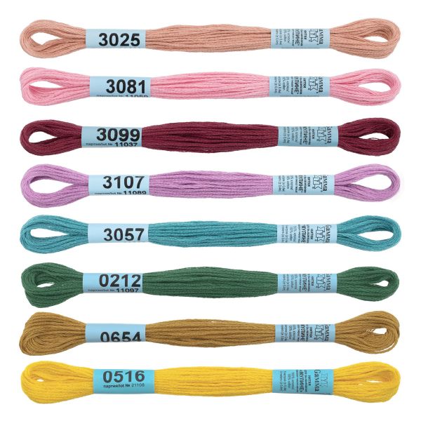 Мулине Gamma 100% хлопок, цв.violet, 8 мотков по 8 метров