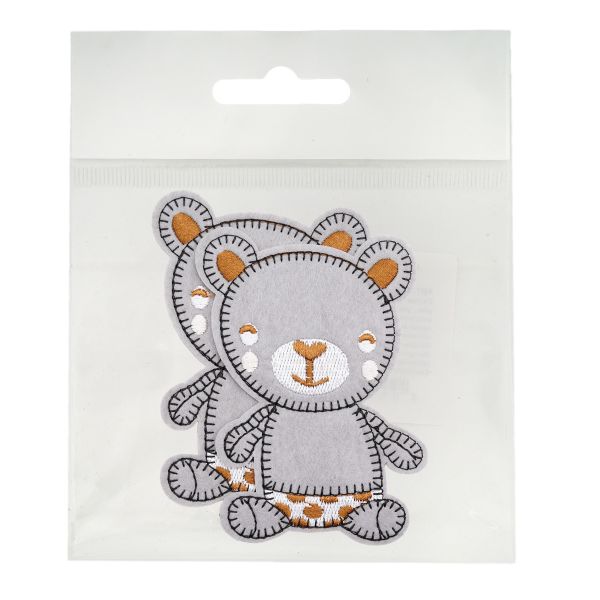 Термоаппликация Мишутка 70х97мм (Gray (серый)), 2 шт, LA524