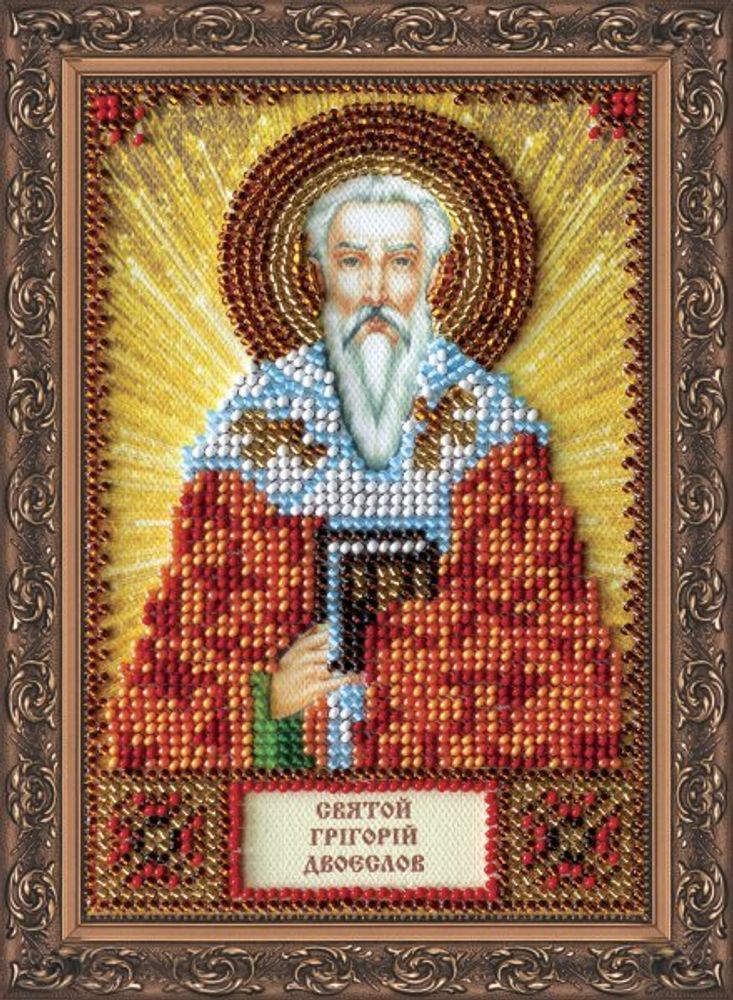 Набор для вышивания бисером Абрис Арт, Св. Григорий 10х15 см
