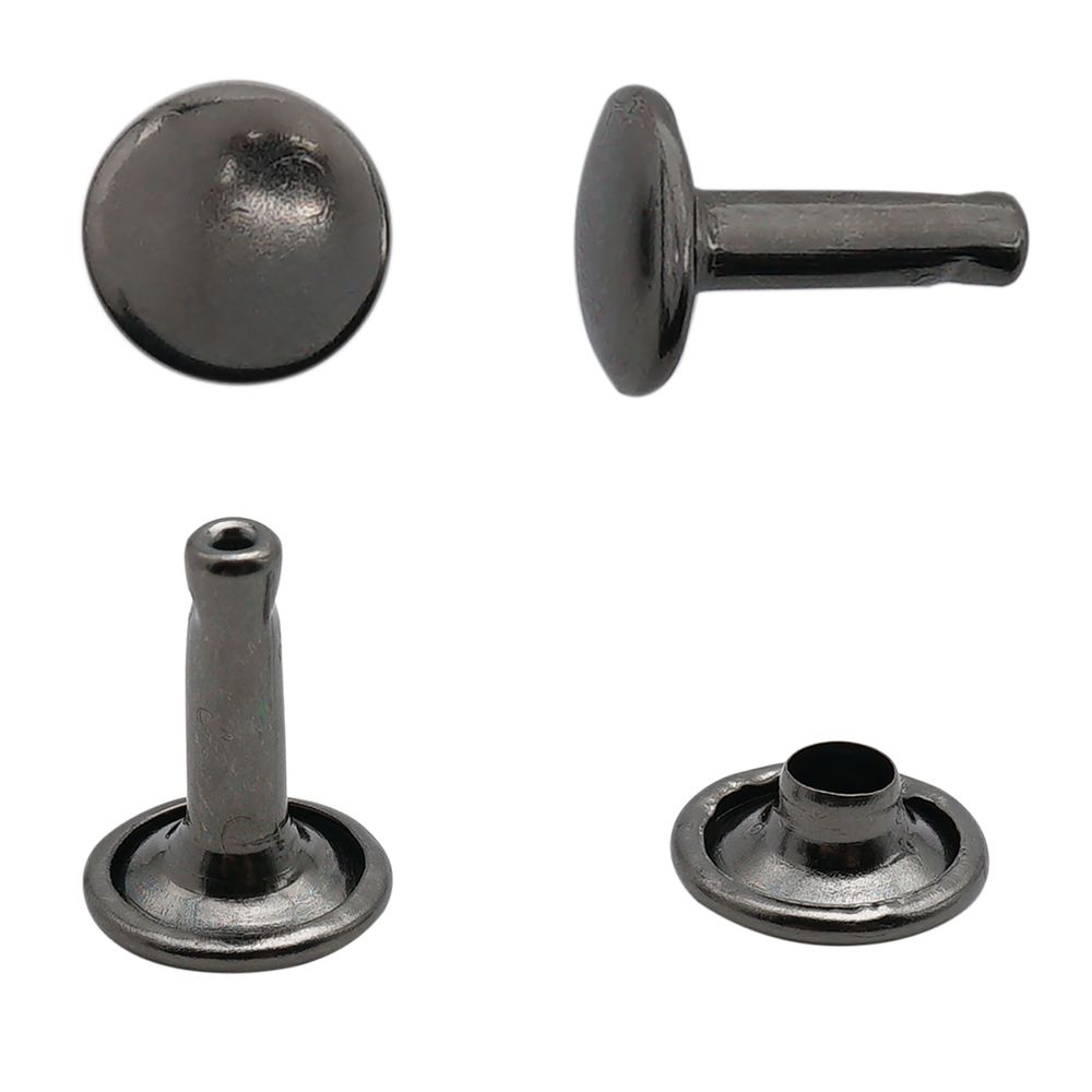 Хольнитены двухсторонние ⌀9 мм, h=11 мм, цв.чер.никель, 100 шт