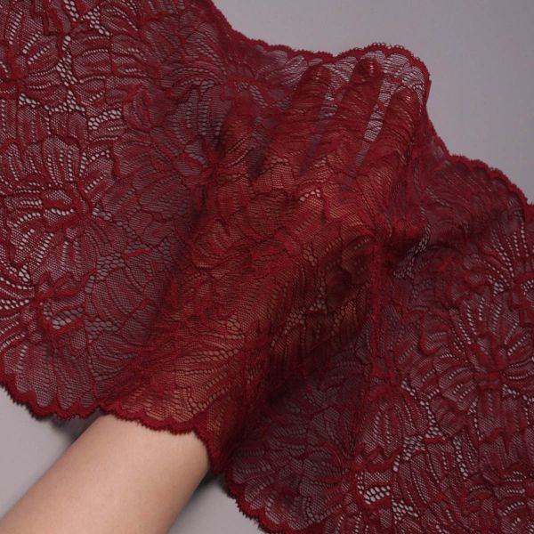 Кружево бельевое эластичное 240 мм / 13.72 м, цв. C520 т.красный