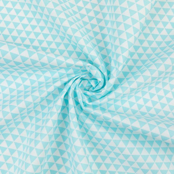 Ткань для пэчворка PEPPY БАБУШКИН СУНДУЧОК ФАСОВКА 100х112 см, 140±5 100% хлопок, БС-44 треугольники голубой, Peppy БАБУШКИН СУНДУЧОК