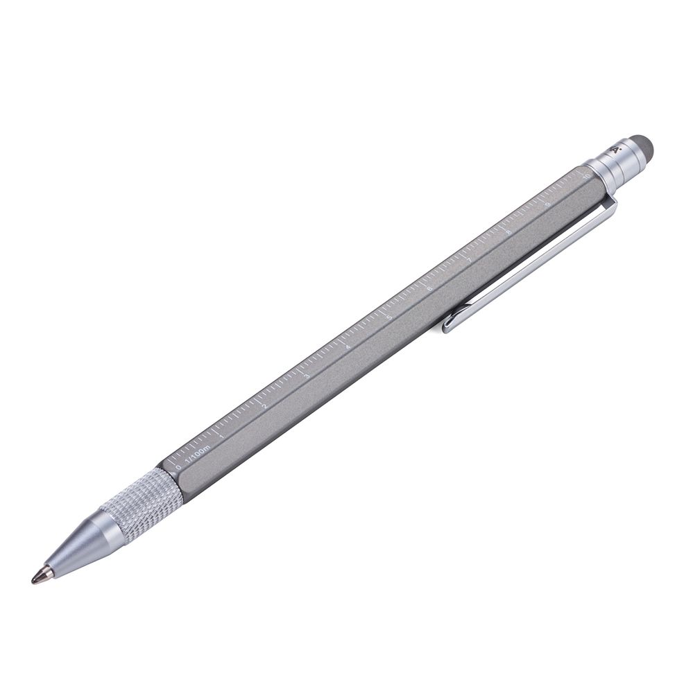 Ручка шариковая Troika многофункциональная Construction Slim, металл, 14.6х0.9х1.1 см, титановый