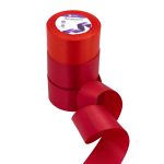 Набор атласных лент 3 цвета по 50.0 мм / 23 метра, красный микс