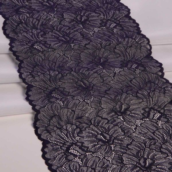 Кружево бельевое эластичное 240 мм / 13.72 м, цв. C147 т.синий