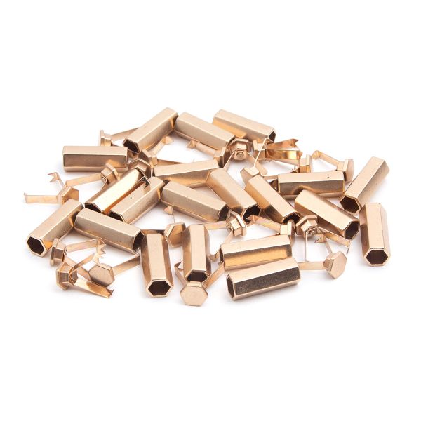 Наконечник для шнура металл шестигранный 20х7 мм, металл, золото, 6660-0100, 20 шт