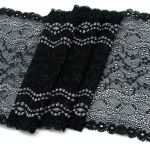Кружево бельевое эластичное 180 мм / 10 м, черный, S090718