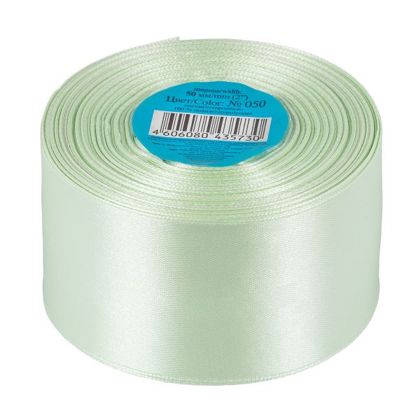 Лента атласная 1-сторонняя 50.0 мм / 33±2 метра, 050 мятный, Gamma