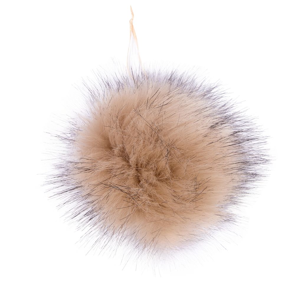 Помпоны декоративные песец, 1 шт, 05 бежевый, Gamma POFM-01