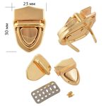 Замок цупферный 107909 23х30мм цв.золото уп.2 шт