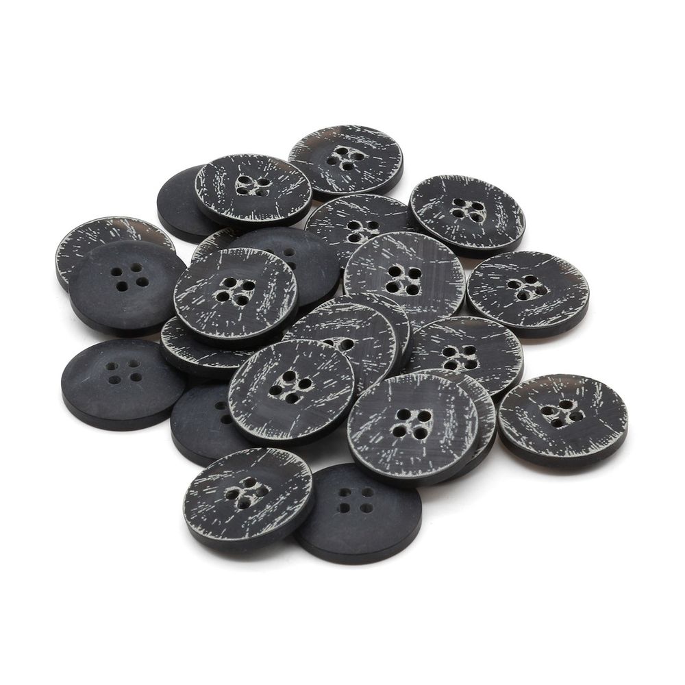 Пуговицы 4 прокола 36L (черный), 24 шт /TOS/