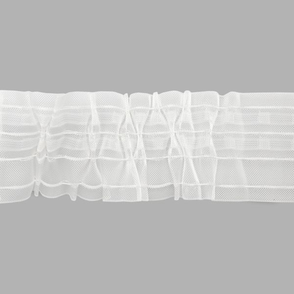 Лента (тесьма) шторная: сборка вафельная (1:3) 80 мм / 50 метров, (2 ряда петель, 4 шнура), C809M прозрачный