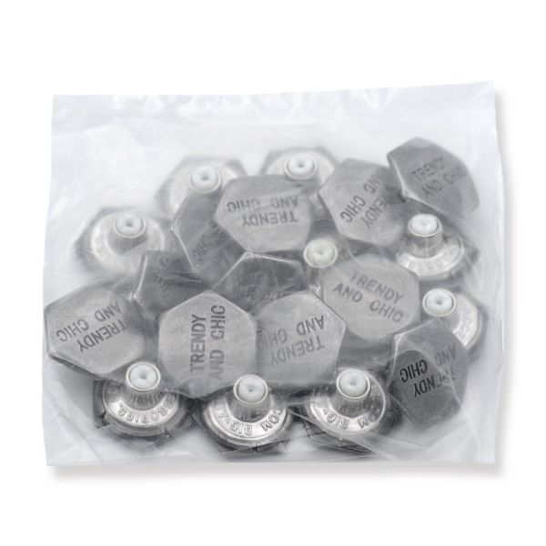 Пуговицы джинсовые ⌀20 мм, фиксированная ножка (БЕЗ ГВОЗДЯ), т.сер, 20 шт