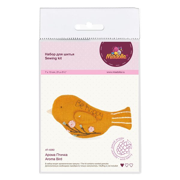 Набор для шитья игрушки Арома Птичка 7 см, Miadolla AT-0292