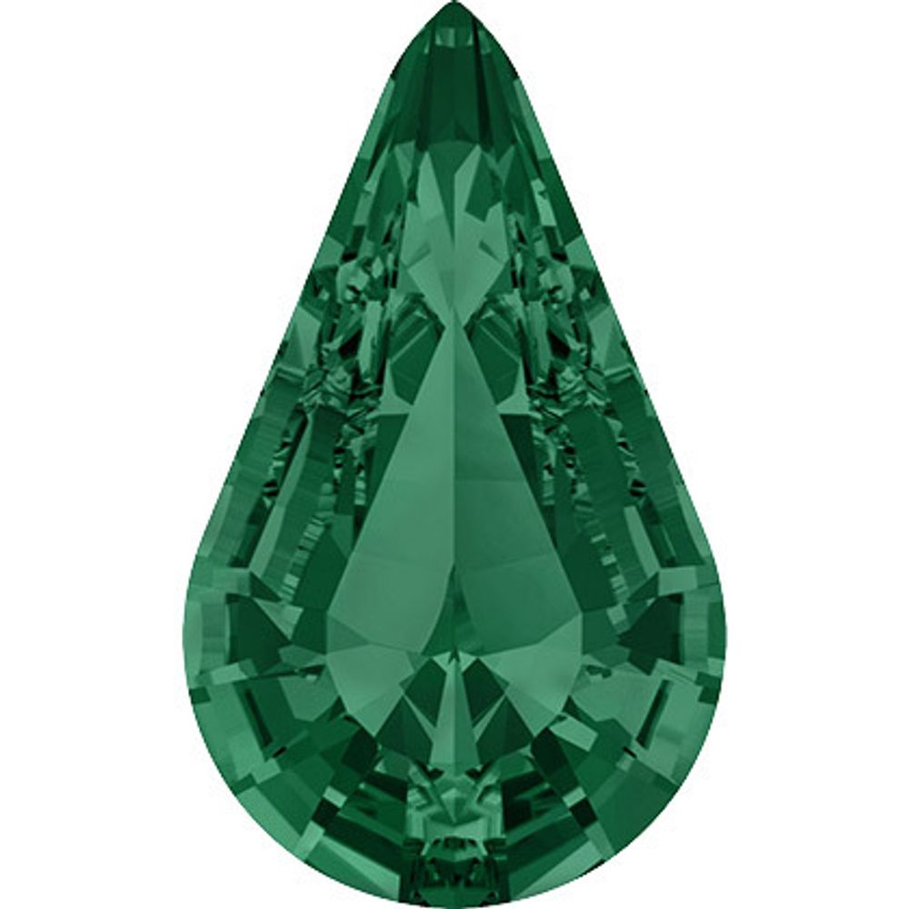 Стразы стекло 8х4.8 мм, 12 шт, изумруд (emerald 50730), Preciosa 435-15-615