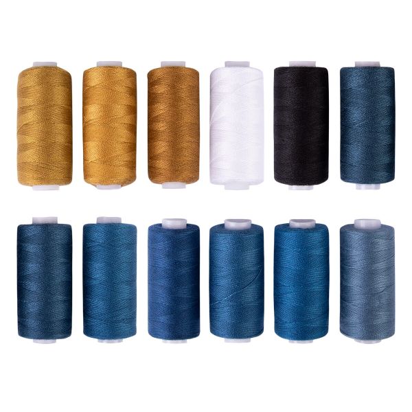 Нитки швейные джинсовые Gamma 20s/2, 183 м / 12 кат, ассорти 2