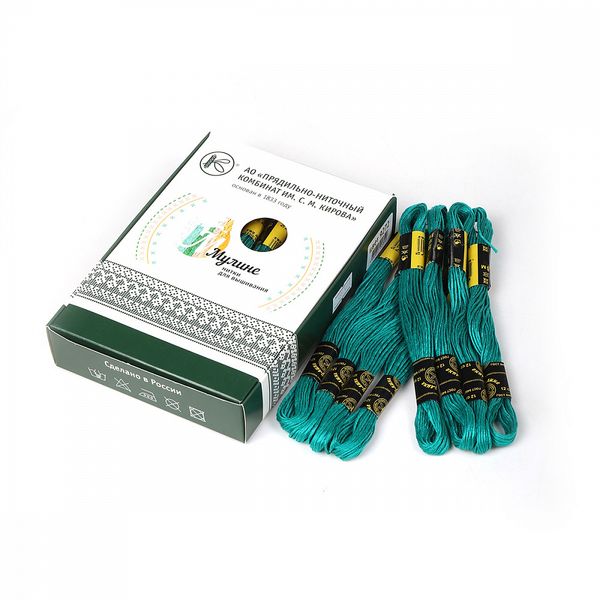 Мулине ПНК им.Кирова цв.9272 зеленый, 24 мотка по 8 метров