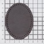 Заплатки пришивные из кожи, овал 6х8,2см с перфорацией, 2 шт, 100% кожа, 03 темно-коричневый, 9114