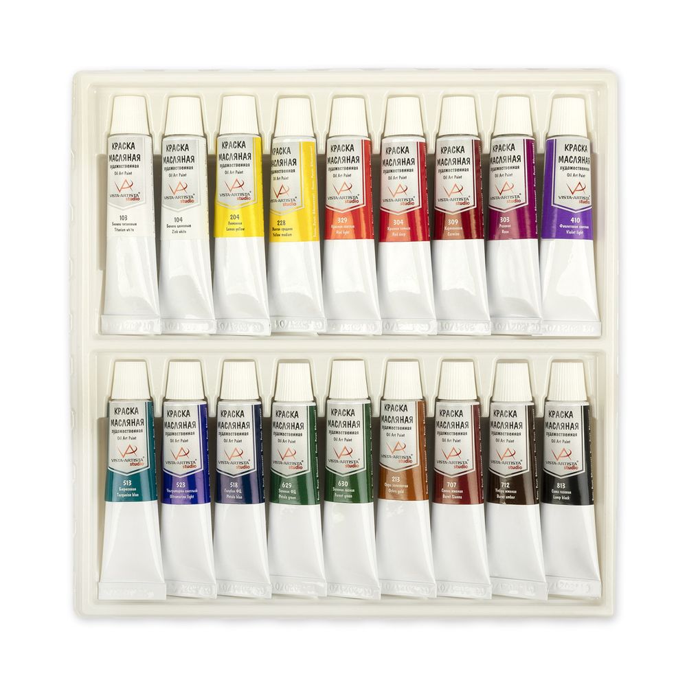 Краска масляная набор 18 цв. 10 мл, Vista-Artista VAOSS-1810