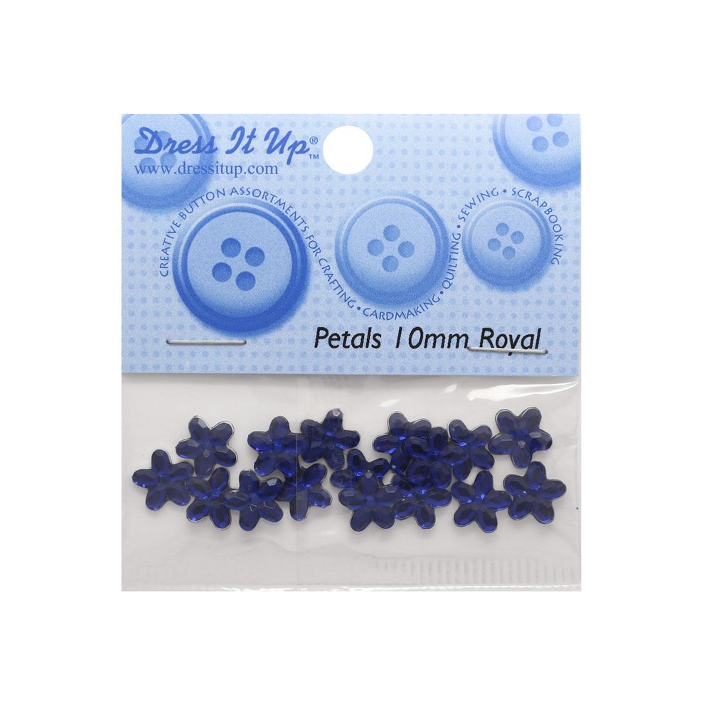 Кабошон декор подарков Цветы 10 мм, 15 шт, королевский синий, Dress it up