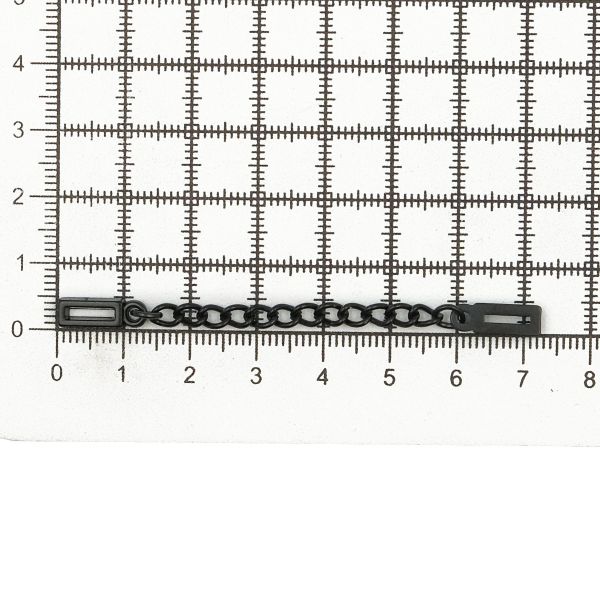 Вешалка-цепочка для одежды 70х5 мм, металл, черный матовый, 10 шт, ГДЖ1514