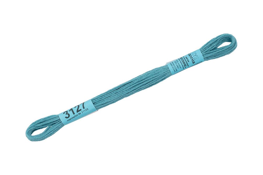 Мулине Gamma 100% хлопок, цв.3127 бл.мор.волна, 24 мотка по 8 метров