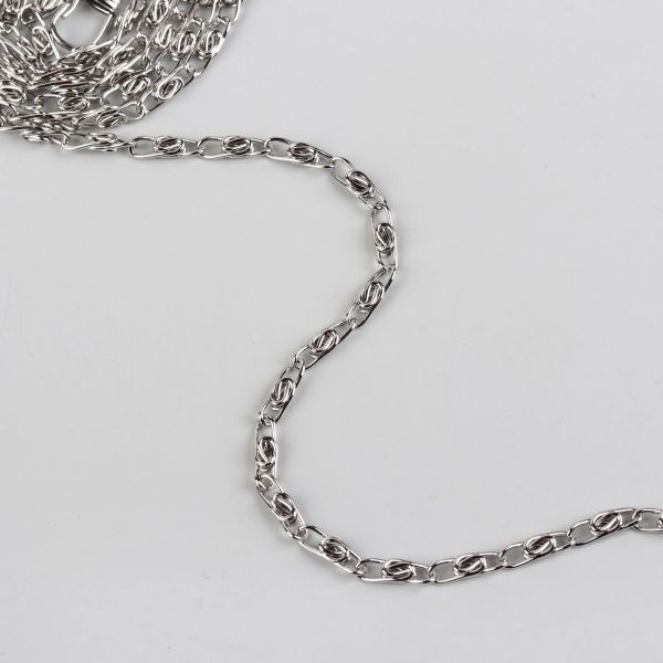 Цепочка для сумки с карабинами 120см 13х4мм серебряный