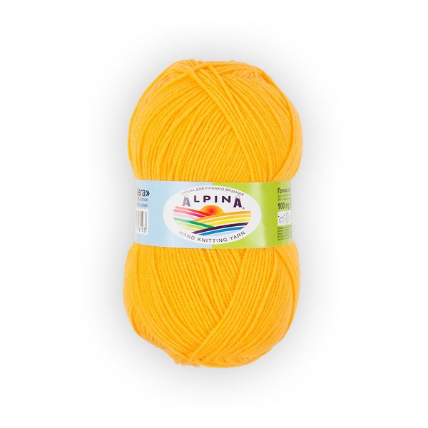 Пряжа Alpina Vera / уп.5 мот. по 100г, 280м, 38 яр.желтый