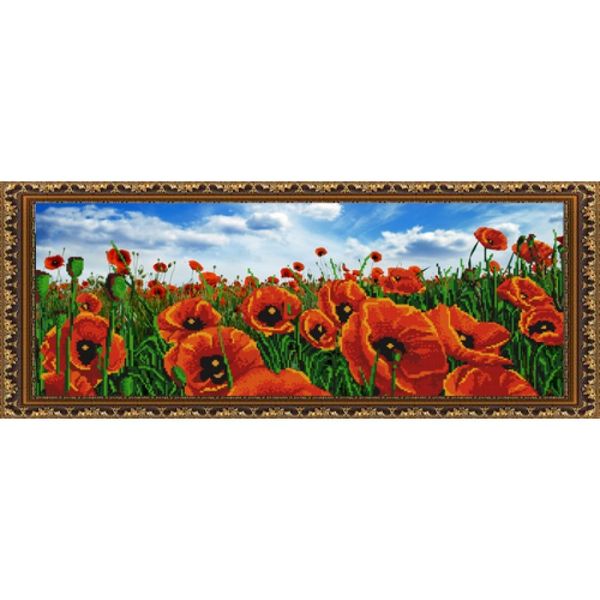 Рисунок для вышивания бисером Конек, 9744 Маковое поле 25х65 см